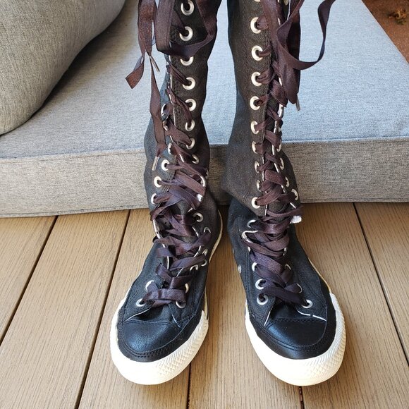 EUC CTAS Converse Knee Hi 519811F Rockabilly Gothic Jet Black (5.5) KICKS - Picture 7 of 12